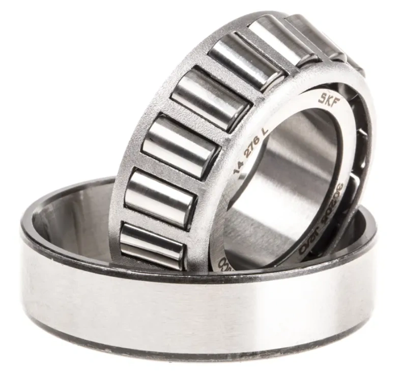 Tapered roller bearing showing cone with cylindrical rollers and outer race cup