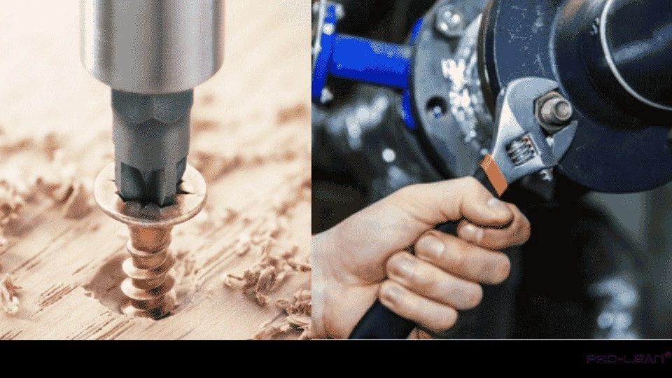 An image showing the use of a screw and bolts side by side